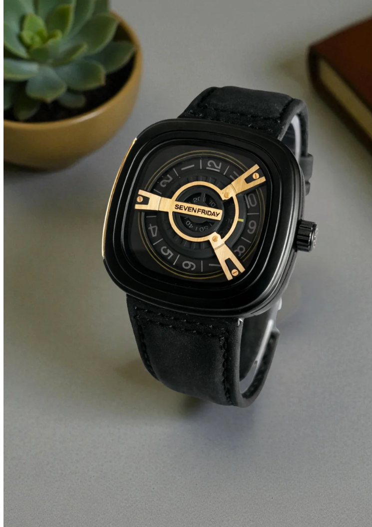 Seven Friday Black Strap Black Bezel