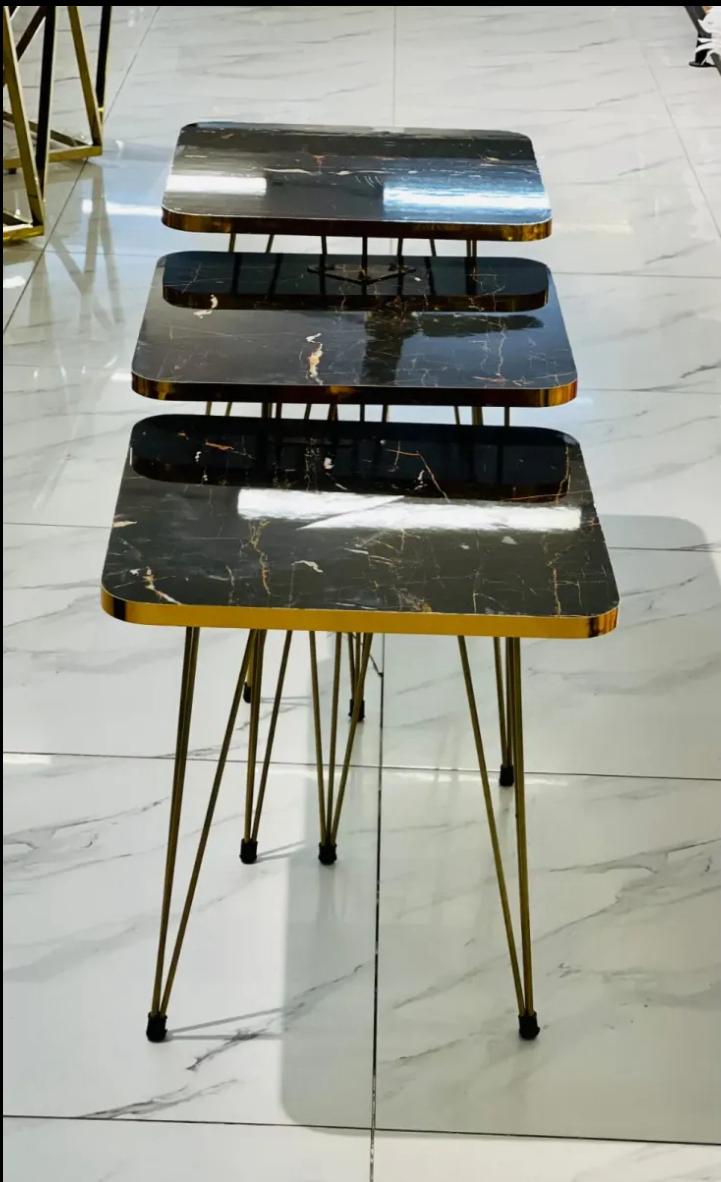 Black Square Coffee Table Set