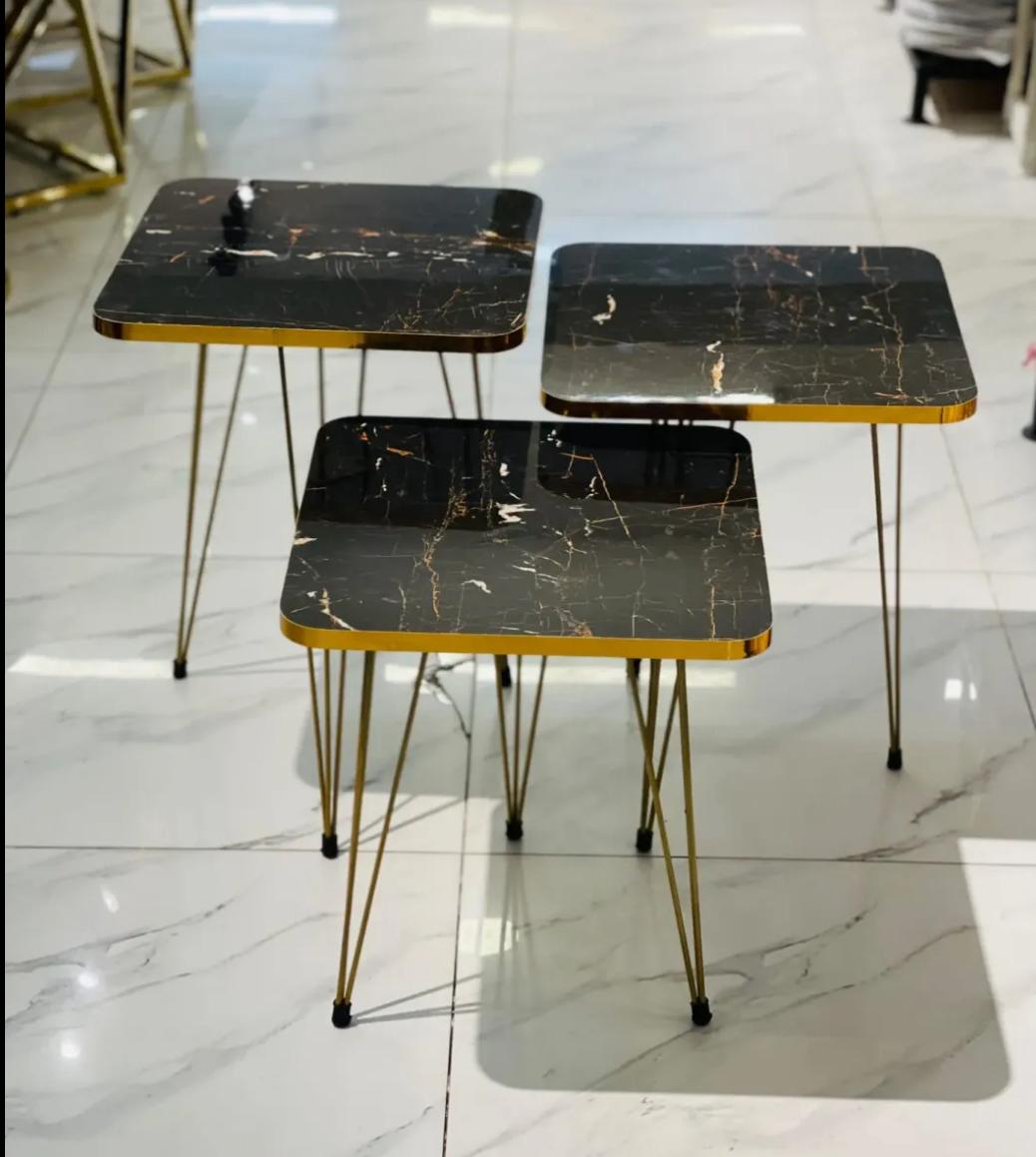 Black Square Coffee Table Set