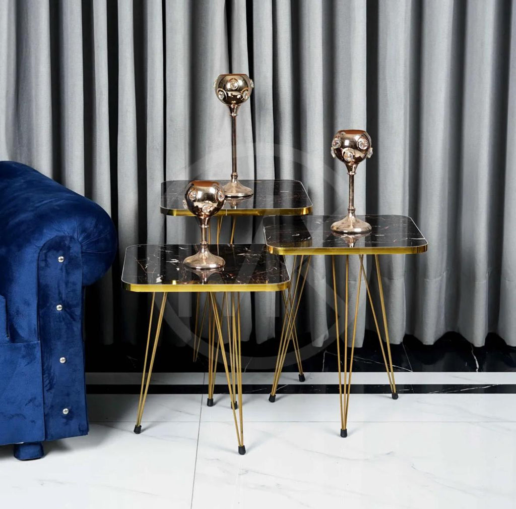 Black Square Coffee Table Set