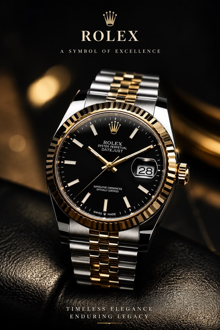 Rolex Datejust Black & Gold